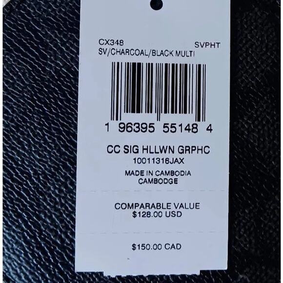 Coach NWT Black Cat Signature Zip Round Coin Case Wallet CX348 SOLD OUT $128 - Picture 7 of 12